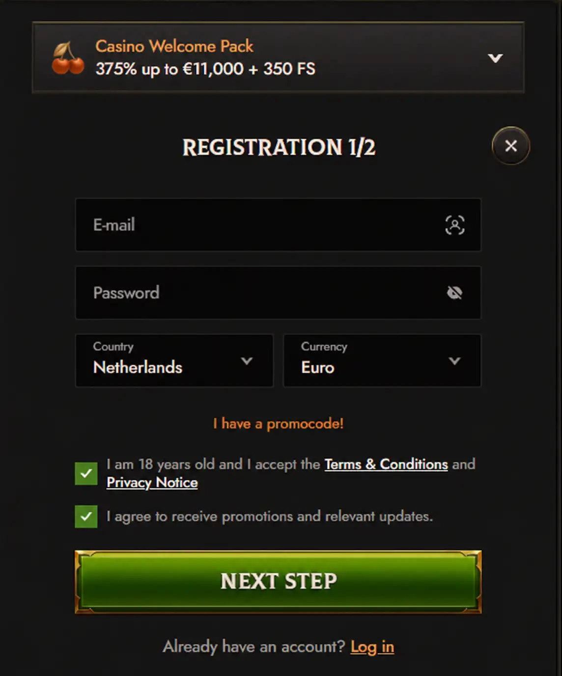 crusado casino registration